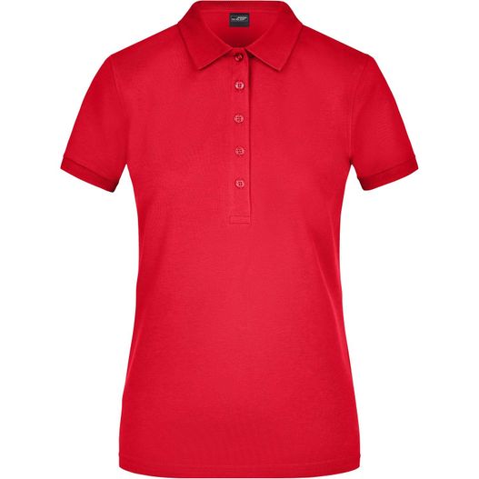 ein rotes poloshirt mit knöpfen Ladies' Elastic Polo Piqué - Klassisches Polo in elastischer Piqué-Qualität (Bild 1)