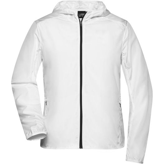 eine weiße jacke mit kapuze und reißverschluss Ladies' Sports Jacket - Leichte Jacke aus recyceltem Polyester für Sport und Freizeit (Bild 1)