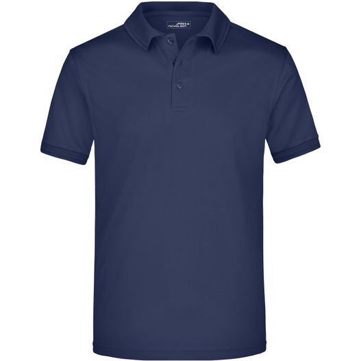 ein marines poloshirt mit einem weißen logo auf der brust Men's Active Polo - Funktionelles Polo für Freizeit und Sport (Bild 1)