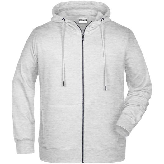 ein weißer reißverschluss hoodie mit einem kapuzenpullover darauf Men's Zip Hoody - Sweatjacke mit Kapuze und Reißverschluss (Bild 1)