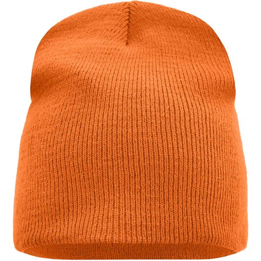 eine orange mütze auf weißem hintergrund Beanie No.1 - Enganliegende Strickmütze ohne Umschlag (Bild 1)