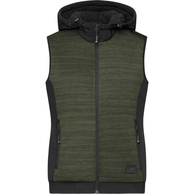 Ladies' Padded Hybrid Vest - Wattierte Strickfleece Weste im attraktiven Materialmix
