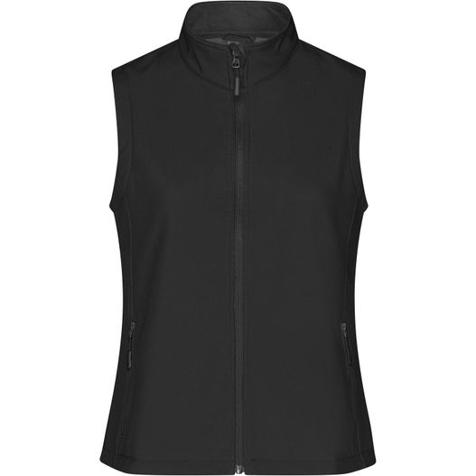 eine schwarze weste mit reißverschluss Ladies' Promo Softshell Vest - Softshellweste für Promotion und Freizeit (Bild 1)