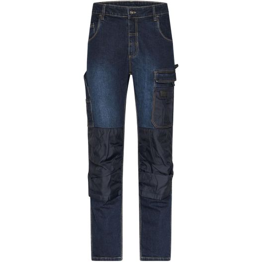 ein paar jeans mit einer reißverschlusstasche Workwear Stretch-Jeans - Jeans-Hose in gerader Schnittführung mit vielen Details (Bild 1)