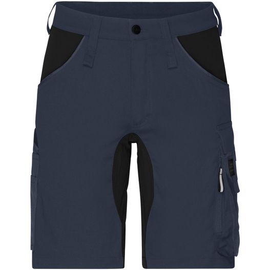 die herren shorts mit taschen und taschen Workwear Stretch-Bermuda Slim Line - Spezialisierte kurze Arbeitshose in schmaler Schnittführung mit elastischen Einsätzen und funktionellen Details (Bild 1)