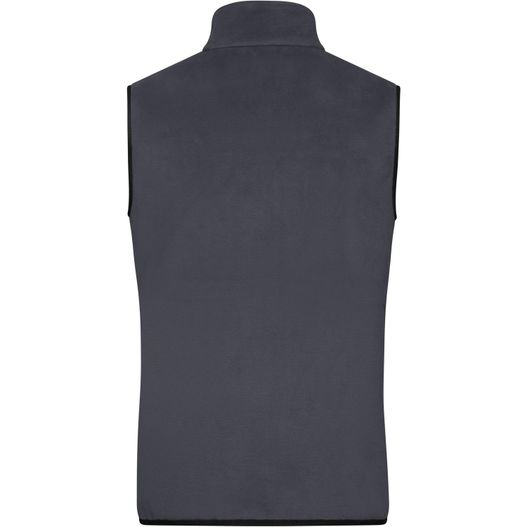 eine graue weste mit schwarzem kragen Men's Fleece Vest - Fleeceweste im Materialmix (Bild 1)