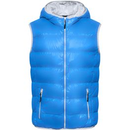 Men's Down Vest - Ultraleichte sportliche Daunenweste mit Kapuze
