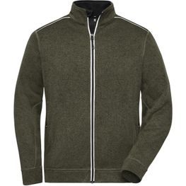 Men's Knitted Workwear Fleece Jacket - SOLID - - Pflegeleichte Strickfleece-Jacke