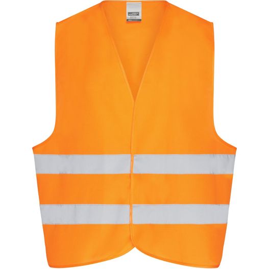 eine orange sicherheitsweste mit reflektierenden streifen Safety Vest Adults - Leicht zu bedruckende Sicherheitsweste in Einheitsgröße (Bild 1)