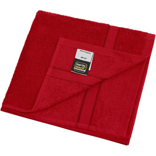 ein rotes handtuch auf einem weißen hintergrund gefaltet Hand Towel - Handtuch im dezenten Design (Bild 1)