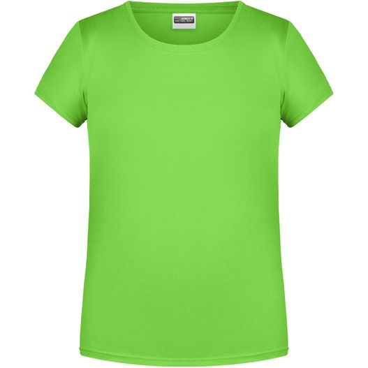 ein helles grünes t-shirt auf weißem hintergrund Girls' Basic-T - T-Shirt für Kinder in klassischer Form (Bild 1)