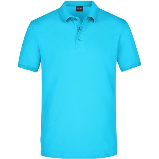 ein blaues poloshirt auf weißem hintergrund Men's Elastic Polo Piqué - Klassisches Polo in elastischer Piqué-Qualität (Bild 1)