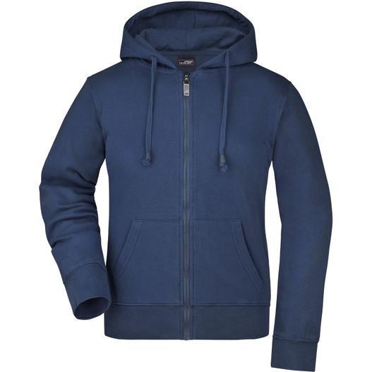 ein frauen reißverschluss hoodie sweatshirt mit kapuze auf der vorderseite Ladies' Hooded Jacket - Kapuzenjacke aus formbeständiger Sweat-Qualität (Bild 1)