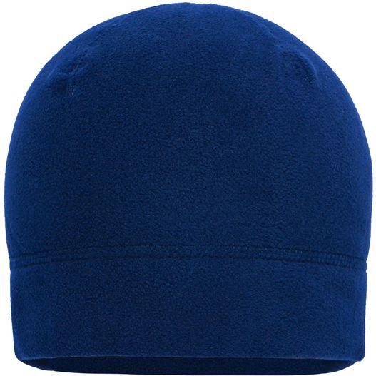 ein blauer hut auf weißem hintergrund Microfleece Cap - Fleecemütze mit zierenden Flachnähten (Bild 1)