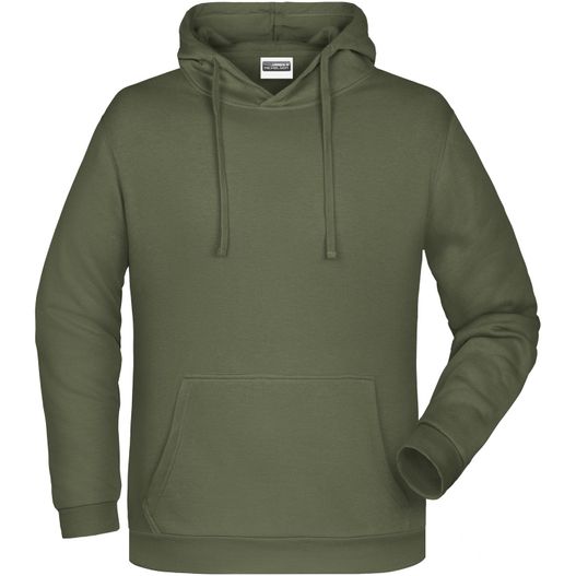 ein grüner kapuze mit einem weißen logo auf der vorderseite Men's Promo Hoody - Klassisches Kapuzensweat (Bild 1)
