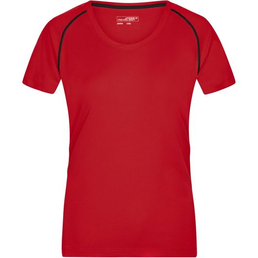 ein frauen roter t-shirt mit schwarzen pips Ladies' Sports T-Shirt - Funktionsshirt für Fitness und Sport (Bild 1)
