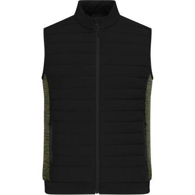 Men's Padded Hybrid Vest - Wattierte Weste mit Stehkragen im attraktiven Materialmix