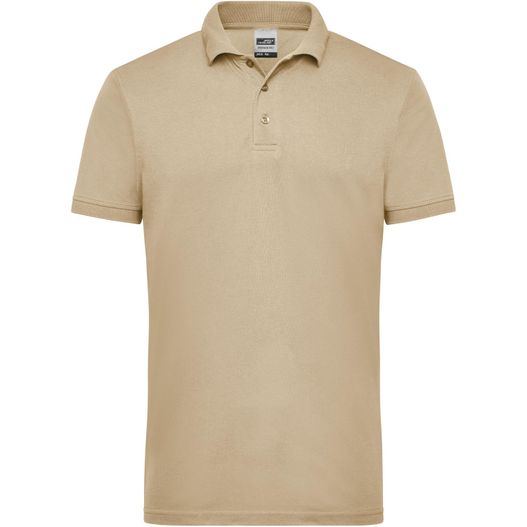 ein beige poloshirt mit kragen und knöpfen Men's Workwear Polo - Pflegeleichtes und strapazierfähiges Polo (Bild 1)
