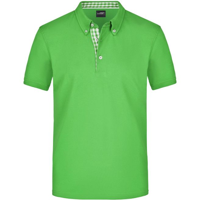 Men's Plain Polo - Polo mit Button-Down Kragen