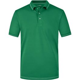 Men's Elastic Polo - Hochwertiges Poloshirt mit Kontraststreifen