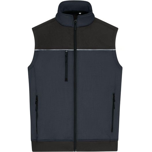 Hybrid Workwear Vest - Robuste Weste mit dezentem Druck im Materialmix (Bild 1)