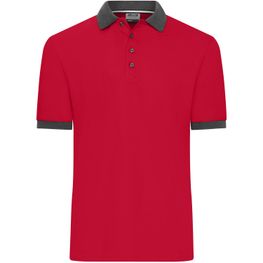 Men's Polo - Klassisches Polo mit kontrastfarbigem Kragen und Armbündchen in Piqué-Qualität