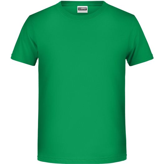 ein grünes t-shirt auf weißem hintergrund Boys' Basic-T - T-Shirt für Kinder in klassischer Form (Bild 1)