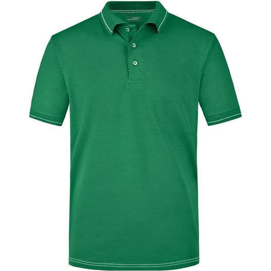 Men's Elastic Polo - Hochwertiges Poloshirt mit Kontraststreifen (Bild 1)