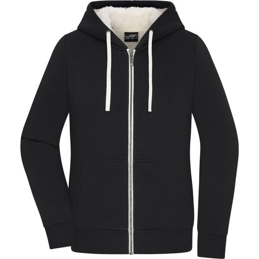 Ladies' Doubleface Jacket - Kapuzenjacke aus BIO-Baumwolle mit weichem Sherpa-Futter (Bild 1)