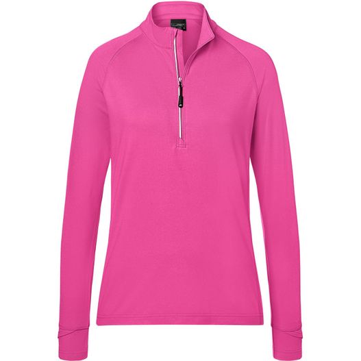 Ladies' Sports  Shirt Half-Zip - Langarm-Shirt mit Reißverschluss für Sport und Freizeit (Bild 1)