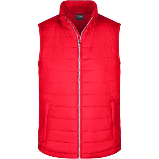 eine rote weste mit einem reißverschlusskragen Men's Padded Vest - Leichte, wattierte Steppweste (Bild 1)