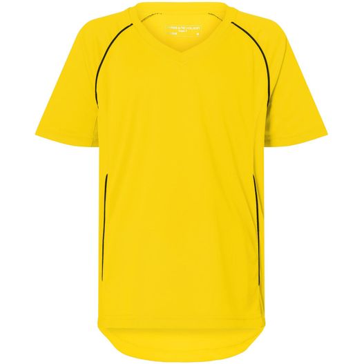 ein gelbes fußballtrikot mit schwarzen pips Team Shirt Junior - Funktionelles Teamshirt (Bild 1)