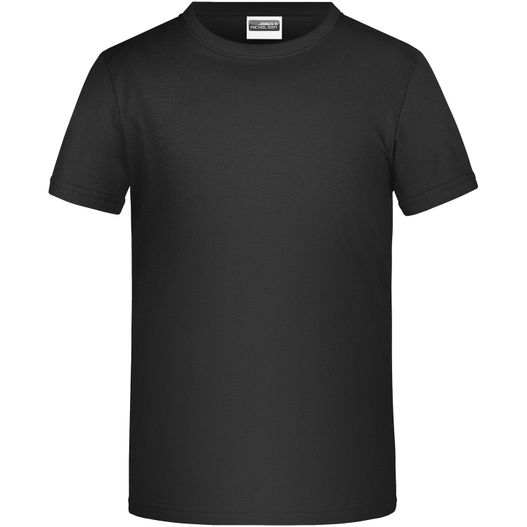 ein schwarzes t-shirt mit einem weißen logo auf der brust Promo-T Boy 150 - Klassisches T-Shirt für Kinder (Bild 1)