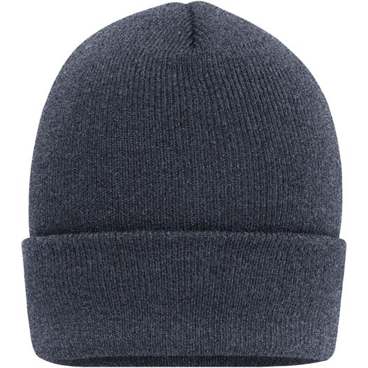 eine graue mütze auf weißem hintergrund High Brim Beanie - Klassische Strickmütze mit extra breitem Umschlag (Bild 1)