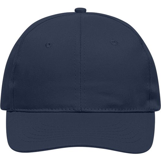 eine navy baseballkappe mit einem weißen logo auf der vorderseite 6 Panel Promo Cap - Klassisches Promo Cap mit laminierten Frontpanels (Bild 1)