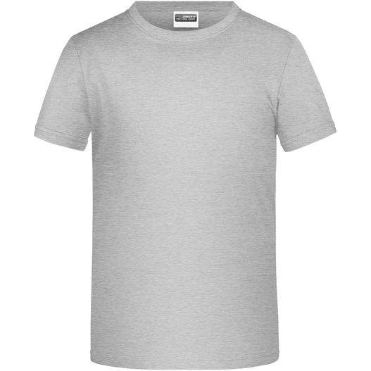 ein graues t-shirt mit einem weißen logo auf der brust Promo-T Boy 150 - Klassisches T-Shirt für Kinder (Bild 1)