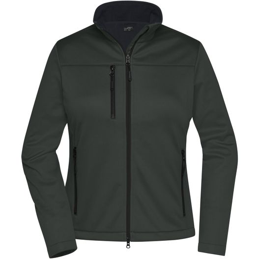 die herren softshelljacke in dunkelgrün Ladies' Softshell Jacket - Klassische Softshelljacke im sportlichen Design aus recyceltem Polyester (Bild 1)