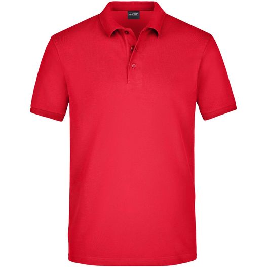 ein rotes poloshirt mit kragen Men's Elastic Polo Piqué - Klassisches Polo in elastischer Piqué-Qualität (Bild 1)