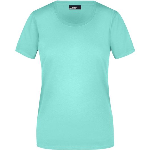 ein frauen t - hemd in einer hellblauen farbe Ladies' Basic-T - Leicht tailliertes T-Shirt aus Single Jersey (Bild 1)