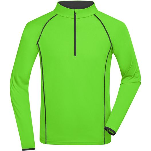 ein grünes herrenhemd Men's Sports Shirt Longsleeve - Langarm Funktionsshirt für Fitness und Sport (Bild 1)