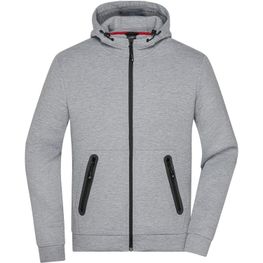 Men's Hooded Jacket - Kapuzenjacke mit modischen Details in Melange-Optik