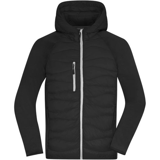Men's Hybrid Jacket - Sportliche Jacke mit Kapuze im attraktiven Materialmix (Bild 1)
