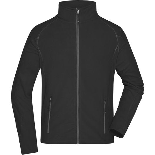 eine schwarze jacke mit reißverschluss vorne Men's Structure Fleece Jacket - Leichte Outdoor-Fleecejacke (Bild 1)