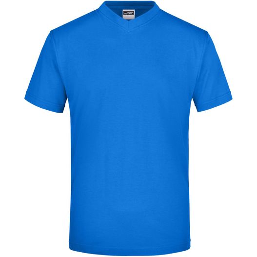 ein hellblaues t-shirt auf weißem hintergrund V-T Medium - Komfort-V-Neck-T aus Single Jersey (Bild 1)