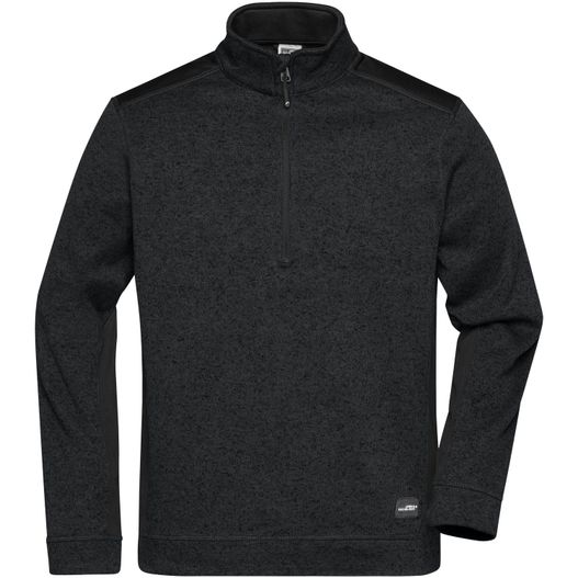 Men's Knitted Workwear Fleece Half-Zip - STRONG - - Pflegeleichter Strickfleece Troyer im Materialmix (Bild 1)