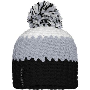 Crocheted Cap with Pompon - Angesagte 3-farbige Häkelmütze mit Pompon