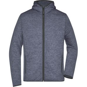 Men's Knitted Fleece Hoody - Kapuzenjacke aus Strickfleece in Melange-Optik