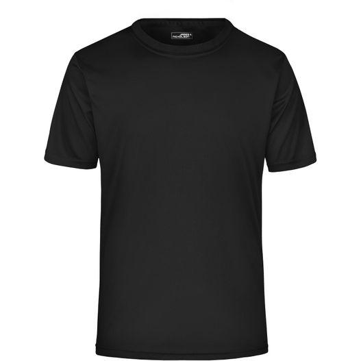 ein schwarzes t-shirt mit einem weißen logo auf der brust Men's Active-T - Funktions T-Shirt für Freizeit und Sport (Bild 1)