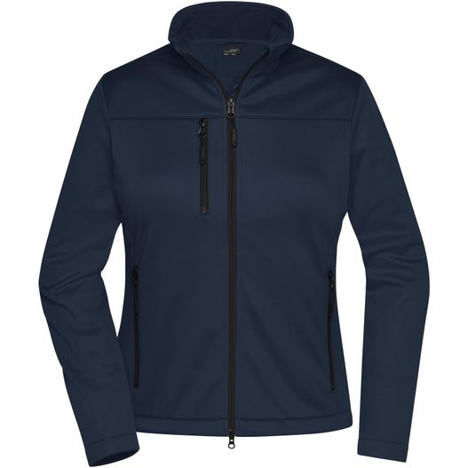 die damen softshell-jacke in marine Ladies' Softshell Jacket - Klassische Softshelljacke im sportlichen Design aus recyceltem Polyester (Bild 1)