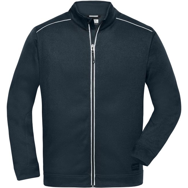 Men's Knitted Workwear Fleece Jacket - SOLID - - Pflegeleichte Strickfleece-Jacke